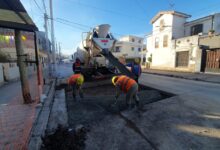 Se coloco un nuevo hormigón en La Rioja y Talcahuano. Foto: Municipalidad de Salta