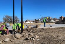 Continúan con la construcción de una plaza en las Leñas 2