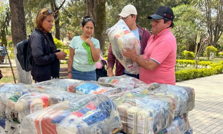 Entrega de módulos alimentarios.