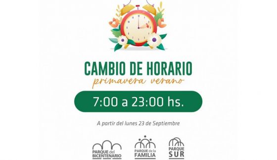 Modificaron los horarios de los Parques Urbanos