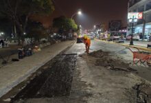 Se ejecutó bacheo nocturno sobre la av. Entre Ríos