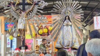 Las imágenes del Señor y de la Virgen del Milagro estarán el mercado San Miguel