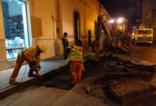 Ejecutaron obras de arreglos en la calle Alvarado al 500