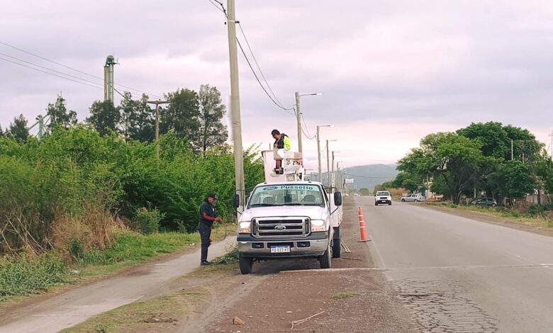 Cerrillos realizó recambio de luminarias led sobre la ruta 26