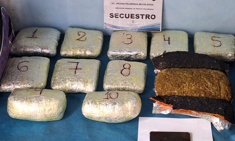 Demoraron a una mujer por transportar más de 100 mil dosis de droga