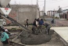 Continúan las obras de hormigonado en el barrio Los Ceibos