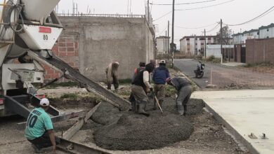 Continúan las obras de hormigonado en el barrio Los Ceibos