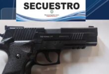 El arma secuestrada.