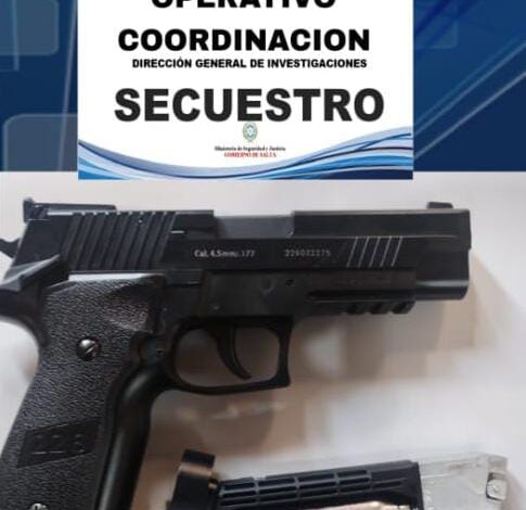 El arma secuestrada.