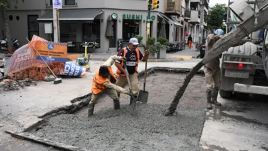 Colocaron nuevo hormigón en calle Santiago del Estero