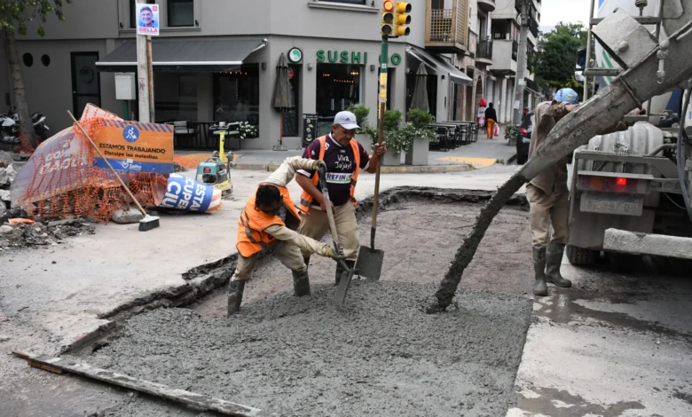 Colocaron nuevo hormigón en calle Santiago del Estero