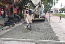 Se colocó hormigón sobre la calle Zacarías Yanci