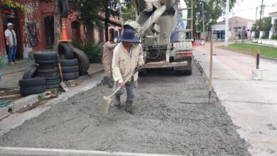 Se colocó hormigón sobre la calle Zacarías Yanci