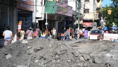 Trabajan en la reconstrucción de dársenas de colectivos en Av. San Martín