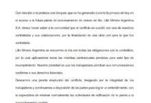 Comunicado de Litio Minera Argentina tras la protesta de trabajadores