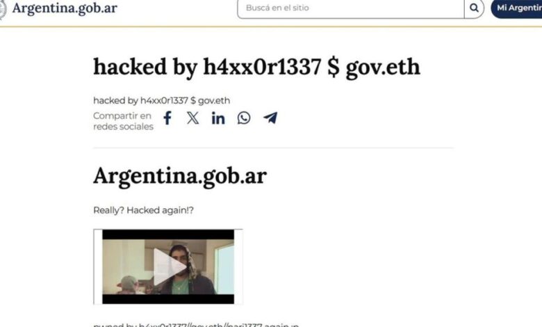 La web hackeada.