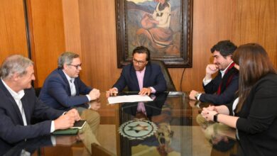 Sáenz con los directivos de Río Tinto.
