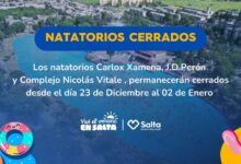 Los natatorios municipales permanecerán cerrados durante el final del año