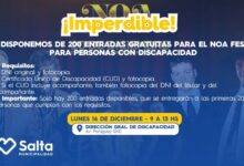 La Municipalidad entregará entradas para personas con discapacidad para el NOA Fest