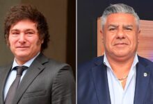 Javier Milei y Claudio "Chiqui" Tapia. Foto: Infobae
