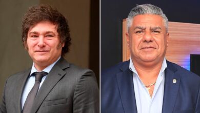 Javier Milei y Claudio "Chiqui" Tapia. Foto: Infobae