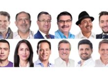 Los 16 candidatos presidenciales de Ecuador. (CNE/ Composición Infobae)