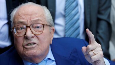 El fundador del partido de extrema derecha francés Frente Nacional, Jean-Marie Le Pen