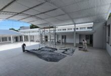 El avance en la obra de la escuela.