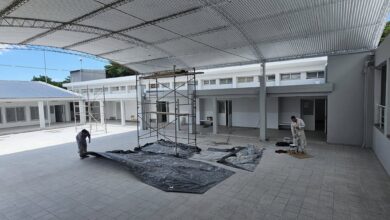 El avance en la obra de la escuela.