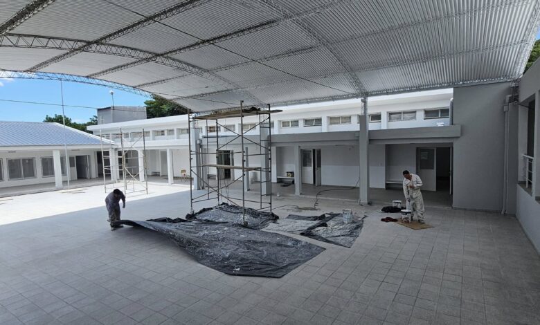 El avance en la obra de la escuela.