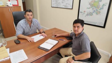 El viernes pasado, el secretario de Gobierno, Francisco Nieva, se reunió con Ignacio Jarsún, presidente de Aguas del Norte. Foto: Municipalidad de Güemes