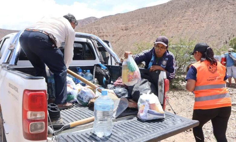 La Municipalidad de Campo Quijano brindó asistencia a las familias afectadas por el alud ocurrido en San Bernardo de Las Zorras. Foto: Municipalidad de Campo Quijano