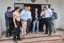 El intendente Enrique Borelli y el senador Gonzalo Caro Dávalos se reunieron con el ministro de Seguridad y Justicia, Gaspar Solá Usandivaras, y el jefe de Policía, Diego Bustos. Foto: Municipalidad de Cerrillos