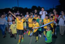 El Intendente Franco Hernández Berni inauguró un nuevo playón deportivo en el barrio Norte Grande. Foto: Municipalidad de Tartagal