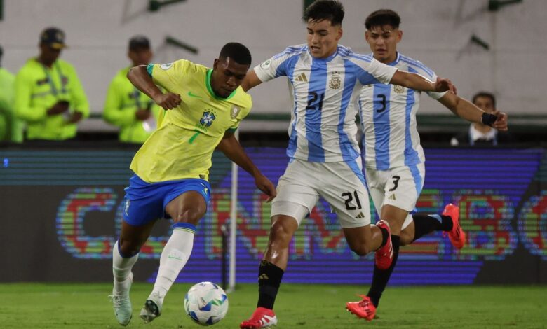 La selección argentina Sub-20 igualó 1-1 con Brasil en Caracas. El campeonato se decidirá el próximo domingo, con ambos equipos liderando la tabla.