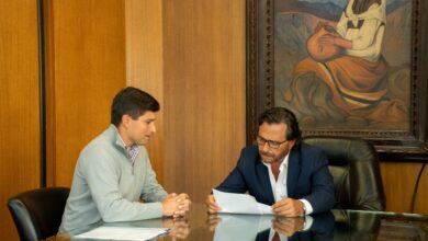 El gobernador Gustavo Sáenz y el intendente de San Ramón de la Nueva Orán, Baltasar Lara Gros, mantuvieron un encuentro para definir acciones de gestión. Foto: Gobierno de Salta