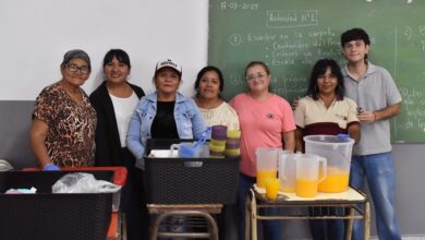 La primera comida en el colegio Juana Azurduy.