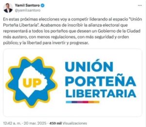 El PJ porteño impugna ante la Justicia el logo de la nueva alianza Unión Porteña Libertaria
