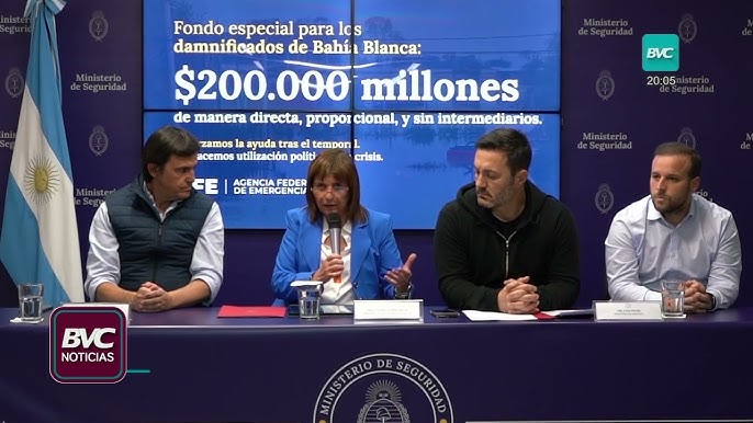 Nación oficializa fondo de $200 mil millones para damnificados del temporal en Bahía Blanca