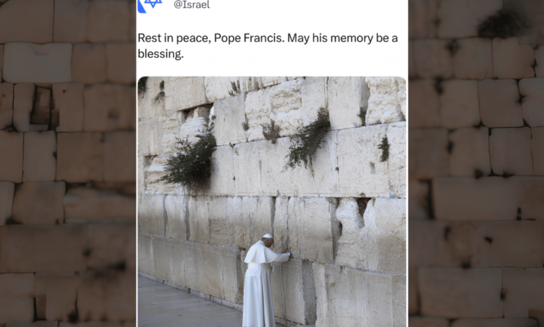 Israel publica y luego elimina condolencias por la muerte del Papa Francisco