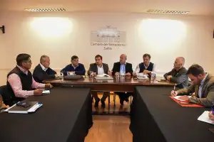 Senadores y auditores, en la reunión.