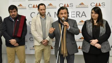 El gobernador, Gustavo Sáenz, en el Día de los Proveedores Mineros.