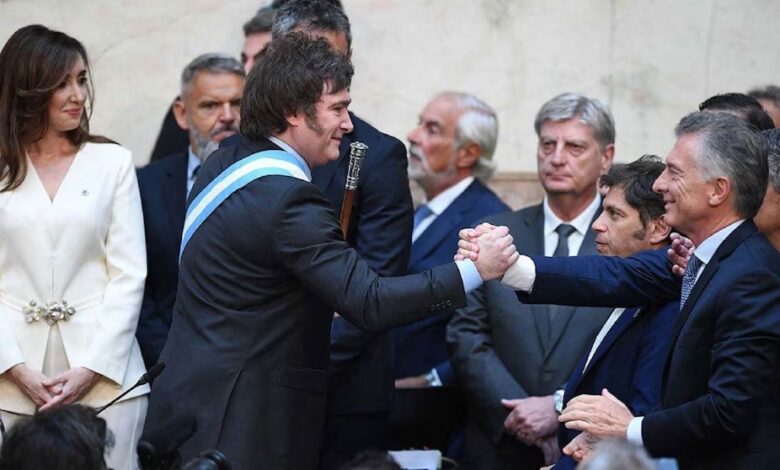 Javier Milei y Mauricio Macri (Prensa Senado)