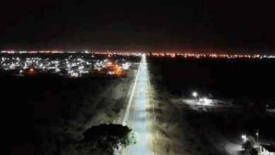 La nueva iluminación en la Ruta 36.