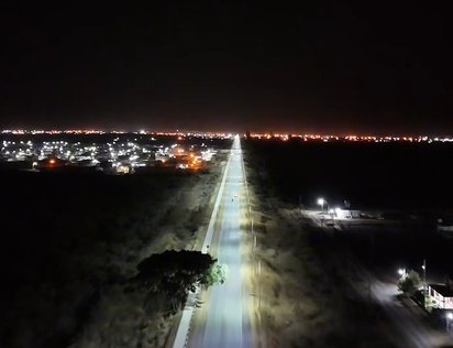 La nueva iluminación en la Ruta 36.