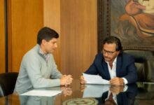 Gobernador Gustavo Sáenz junto al intendente de Orán Lara Gros.
