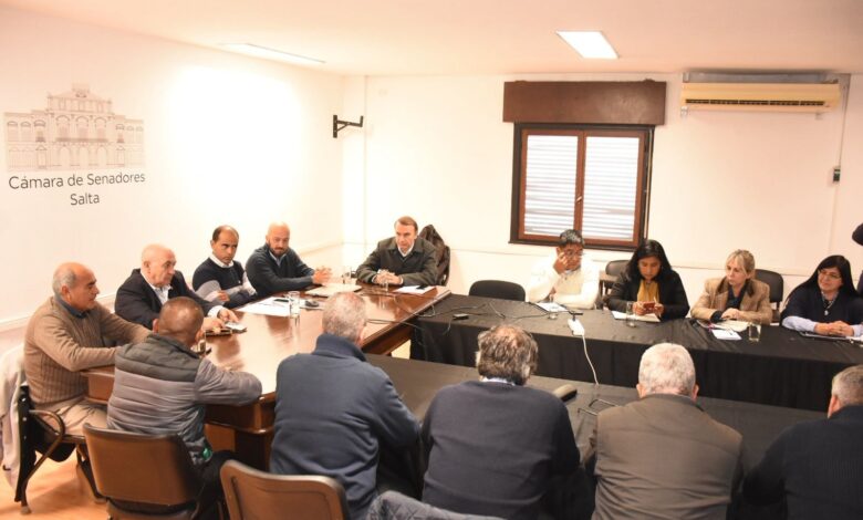 Reunión entre senadores y dirigentes de fútbol.