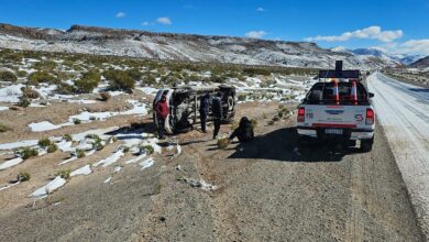 Uno de los siniestros viales ocurridos en la ruta por las nevadas.