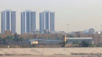 L Embajada de Estados Unidos vista desde el otro lado del río Tigris en Bagdad, Irak, el 12 de junio de 2025. (REUTERS/Ahmed Saad)