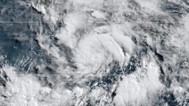 Foto satelital difundida por la Oficina Nacional de Administración Oceánica y Atmosférica de Estados Unidos. (NOAA via AP)
